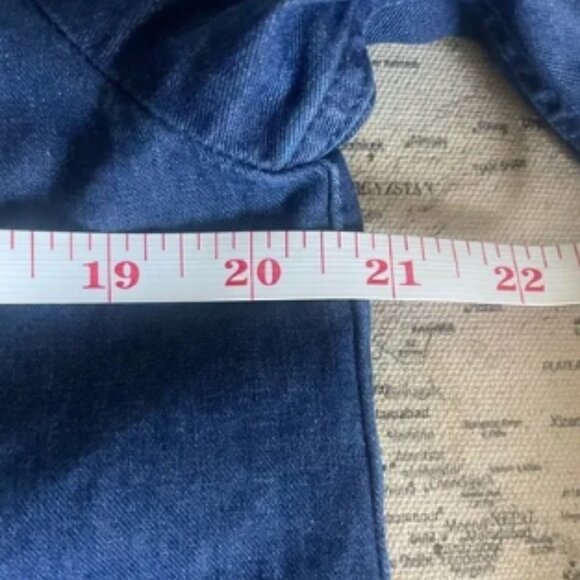 A.P.C. LOGO SHIRT Denim Long Sleeve Size Small - Picture 7 of 8